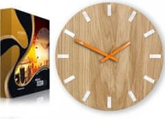 ModernClock Nástenné hodiny Simple Oak hnedo-oranžové