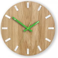 ModernClock Nástenné hodiny Simple Oak hnedo-zelené