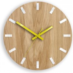 ModernClock Nástenné hodiny Simple Oak hnedo-žlté