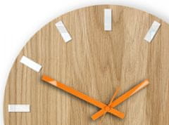 ModernClock Nástenné hodiny Simple Oak hnedo-oranžové