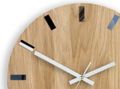 ModernClock Nástenné hodiny Simple-W hnedo-biele