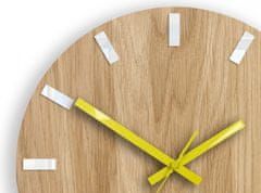 ModernClock Nástenné hodiny Simple Oak hnedo-žlté