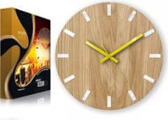 ModernClock Nástenné hodiny Simple Oak hnedo-žlté