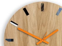 ModernClock Nástenné hodiny Simple-Y hnedo-oranžové