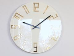 ModernClock Nástenné hodiny Slim Gold biele