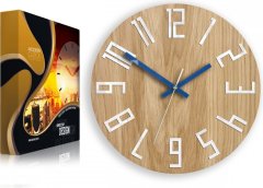 ModernClock Nástenné hodiny Slim hnedo-modré