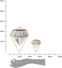 Dekorstyle Nástenné kvetináče Semela biely mramor/zlaté
