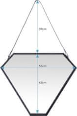 HOMEDE Nástenné zrkadlo Mina čierne, velikost 55x5x46