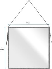 HOMEDE Nástenné zrkadlo Tozal hnedé, velikost 50x50x3