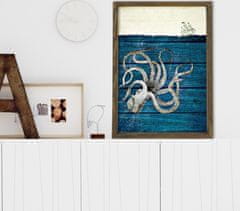 Wallity Nástenný obraz Octopus 50x70 cm modrý