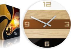 ModernClock Nástenné hodiny Oak Field hnedé