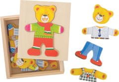 Bigjigs Toys Oblékací puzzle MR BEAR viacfarebné