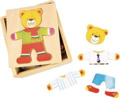 Bigjigs Toys Oblékací puzzle MR BEAR viacfarebné