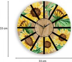 ModernClock Nástenné hodiny Slnečnice hnedo-žlté