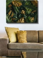 Wallity Obraz GREEN AND GOLD LEAVES 70 x 100 cm