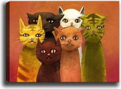 Wallity Obraz na plátne Cat family 50x70 cm