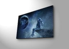 Wallity Obraz s LED osvetlením ASTRONAUT VO VESMÍRE II 45 x 70 cm