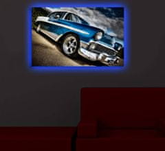 Hanah Home Obraz s led osvetlením Chevrolet Bel Air 70x45 cm