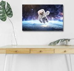 Wallity Obraz s LED osvetlením ASTRONAUT VO VESMÍRE 45 x 70 cm