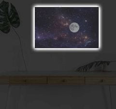 Wallity Obraz s LED osvetlením FAREBNÉ NEBA S MESIACOM 45 x 70 cm