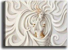 Wallity Obraz WHITE AND GOLD STATUE 70 x 100 cm