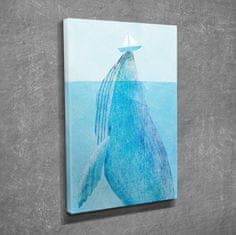 Wallity Obraz WHALE 30x40 cm modrý