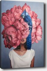 Wallity Obrázok WOMAN WITH PEONY 50x70 cm ružový