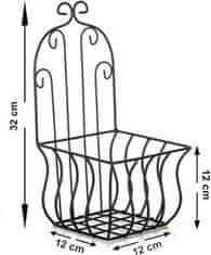 Dekorstyle Nástenný kvetinový kôš 32 cm čierny