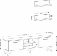 Kalune Design Obývacia stena AYDEN 150 cm biela/orech