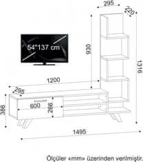 Hanah Home Obývacia stena Ceren 149,5 cm biela/hnedá