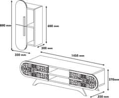 Kalune Design Obývací stěna DEFNE 145 cm ořech/bílá