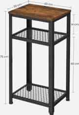 Songmics Odkladací stolík Vasagle Debora hnedý/čierny