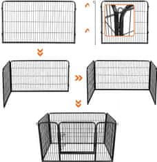 Songmics Ohrádka pre zvieratá Liftera 122 cm čierna