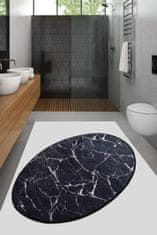 Conceptum Hypnose Oválny koberec Black Marble 60x90 cm čierny