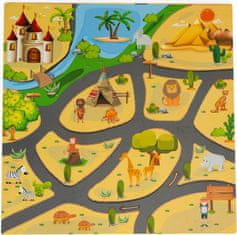 EcoToys Penová podložka Puzzle safari 93x93 cm farebná