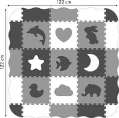 EcoToys Penová skladacia podložka Ani šedá - 25 kusov