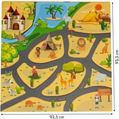 EcoToys Penová podložka Puzzle safari 93x93 cm farebná