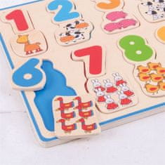 Bigjigs Toys Počítacie puzzle TWO viacfarebné