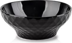 Affekdesign Porcelánová miska DIAMENT BLACK 17,5 x 7 cm čierna