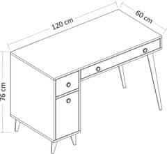 Hanah Home Písací stôl Inarch 120 cm biely