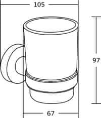 Mexen Pohár na zubné kefky s úchytom na stenu TIBER chróm