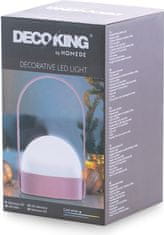 DecoKing Prenosná LED lampa KAMPI ružová