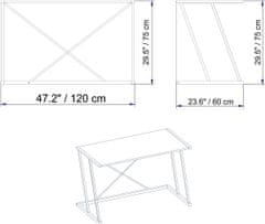 Kalune Design Psací stôl ANEMON biely mramor/zlatý