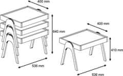 Hanah Home Sada odkládacích stolků Roma 53,6 cm hnědá/bílá