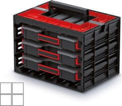 Prosperplast Sada organizérů 3 ks TAMON II 41,5 x 29 x 29 cm černo-červená