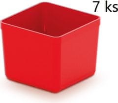 Prosperplast Sada úložných boxů 7 ks UNITEX 5,5 x 5,5 x 16,5 cm červená