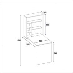 Kalune Design Skladací písací stôl SEDIR biely