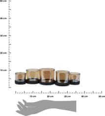 Dekorstyle Sklenený svietnik na 5 sviečok 36 cm