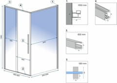 REA Sprchová kabína Solar 90x90 zlatá