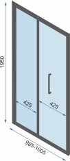 REA Sprchovací kút Rapid Fold, velikost 80x100
